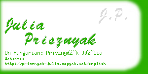 julia prisznyak business card